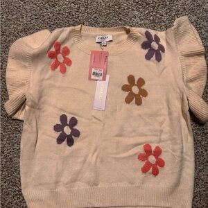 Gilli Beige Sweater with Colorful Floral Design medium